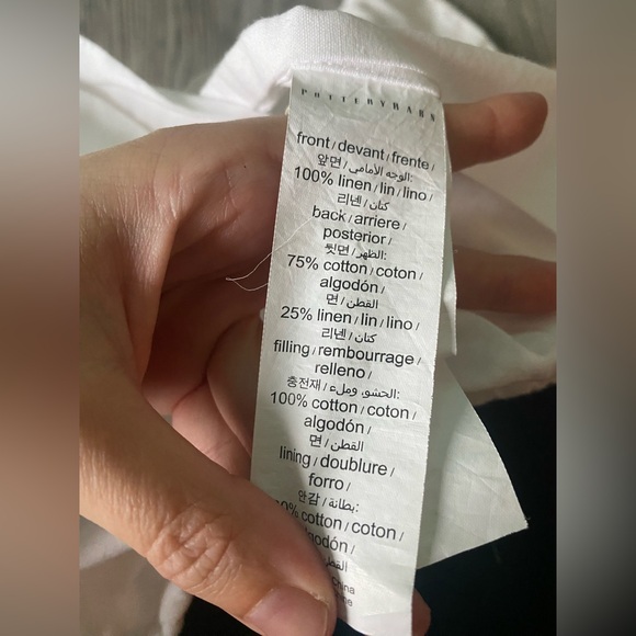 (2) Pottery Barn Linen Blend Pick Stitch Standard Shams White - Picture 4 of 4